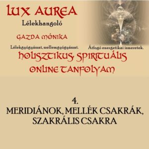 HOLISZTIKUS, SPIRITUÁLIS ONLINE TANFOLYAM 4. rész MERIDIÁNOK, MELLÉK CSAKRÁK, SZAKRÁLIS CSAKRA